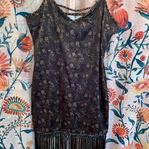 Miranda Lambert Fringed Floral Slip Dress